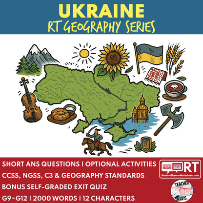 Ukraine Readers Theater Script | Geography & Social Studies Class - ["Geography","Grades 6-8","Grades 9-12","Self-Graded Quiz"]