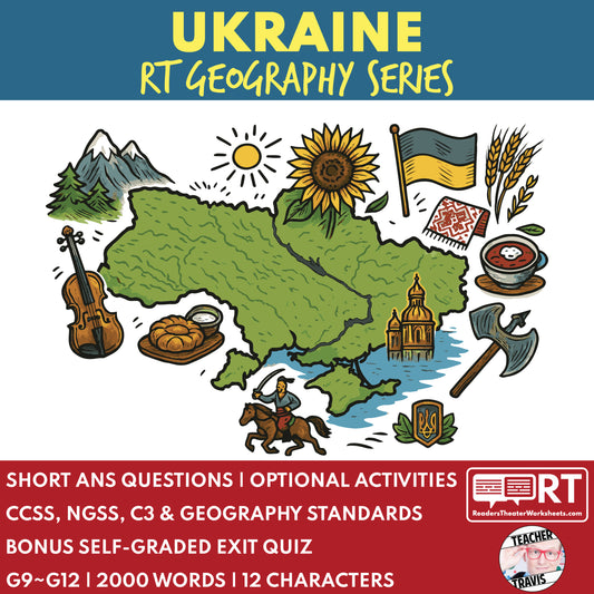 Ukraine Readers Theater Script | Geography & Social Studies Class - ["Geography","Grades 6-8","Grades 9-12","Self-Graded Quiz"]