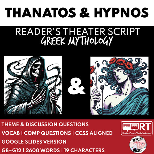 Thanatos & Hypnos Reader's Theater Script | Chthonic Gods | Greek Mythology - ["Chthonic Gods","Grades 6-8","Grades 9-12","Greek Mythology","Greek Mythology for Google Classroom"]