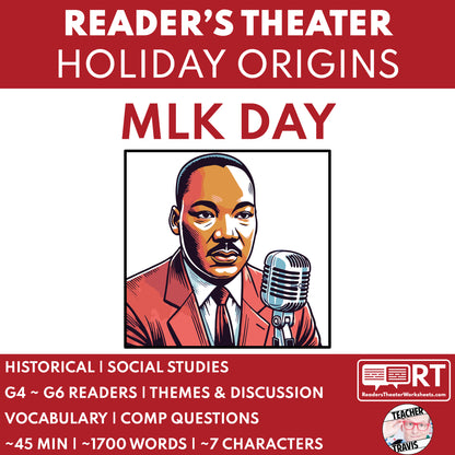 Martin Luther King Jr. Day Readers Theater Script | Holiday Origins Series - ["BHM","Grades 3-5","Grades 6-8","Holiday Origins Series"]