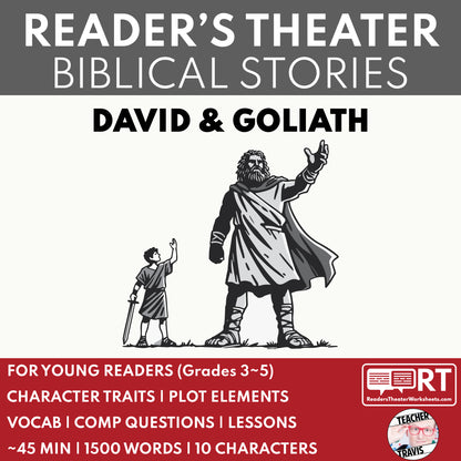 David and Goliath Biblical Reader's Theater Script - ["Biblical Figure","Grades 3-5"]