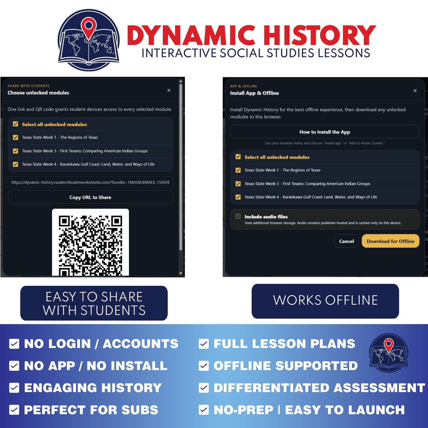 Dynamic History application preview for the Grade 4 Mexican Independence, Mexican Texas & Empresarios weekly module, image 3