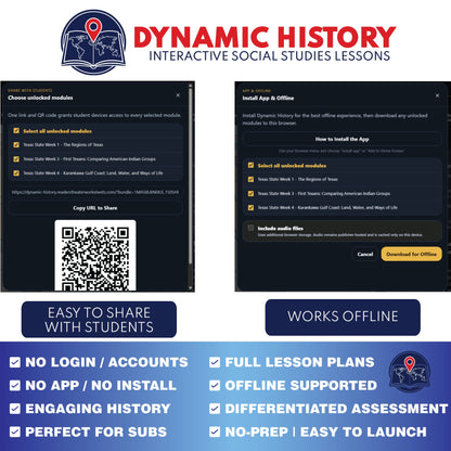 Dynamic History application preview for the Grade 4 Mexican Texas: Settlement, Power, and Control weekly module, image 3