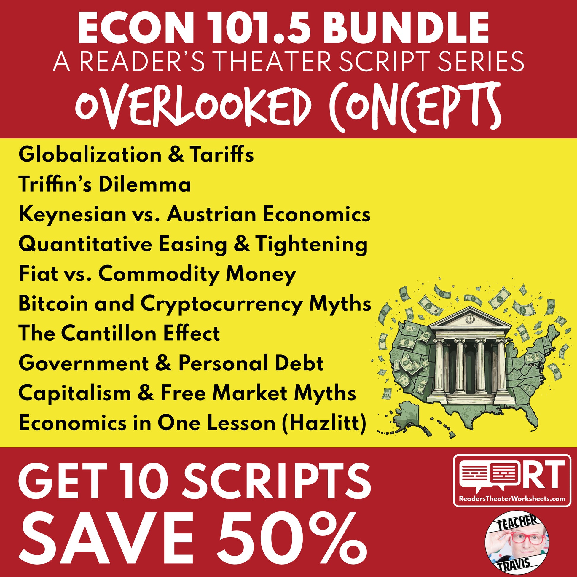 ECONOMICS 101.5 Reader's Theater Scripts Bundle (10) | SAVE 50% - ["Bundle","Econ 101.5","Economics","Grades 9-12"]