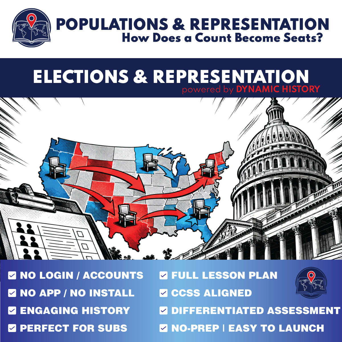 Population and Representation | FREE Dynamic History Module | Grades 9-12
