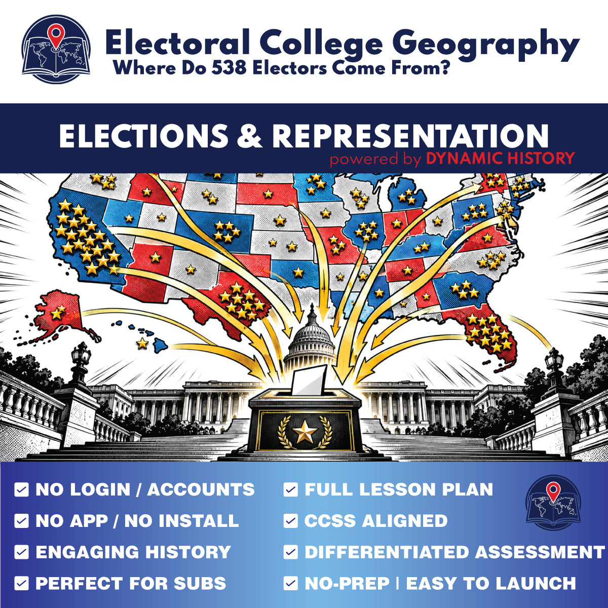 Electoral College Geography | Dynamic History Module | Grades 9-12