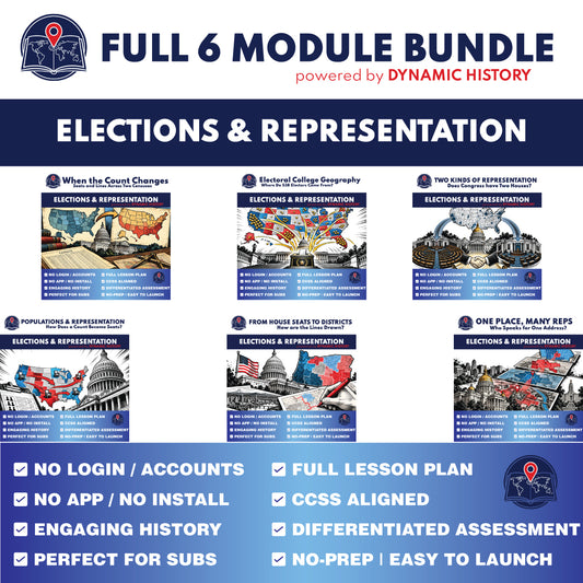 Elections and Representation Dynamic History Bundle - 6 Modules (G9-12)