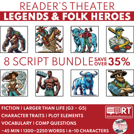 American Legends and Folk Heroes | Reader's Theater Scripts Bundle (8) | SAVE 35%