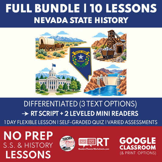 Nevada State History | Reader's Theater Scripts & Mini Readers | Grade 4 Bundle
