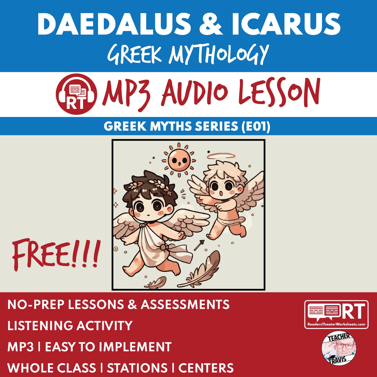 Greek Myths Series Audio Lesson E01 Daedalus and Icarus | Greek Mythology