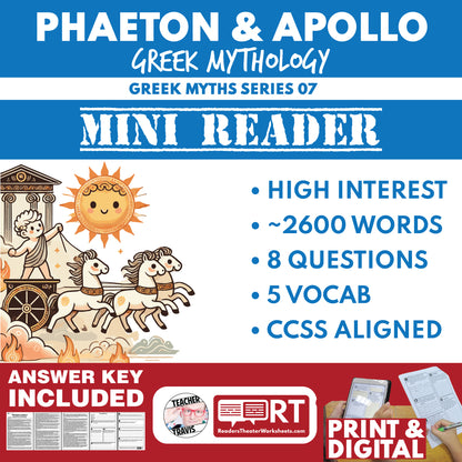 Phaeton and Apollo’s Chariot — Greek Mythology Mini Reader #07 | Grades 6–12
