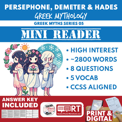 Persephone, Demeter, and Hades — Greek Mythology Mini Reader #05 | Grades 6–12