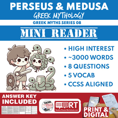 Perseus, Medusa, and Andromeda — Greek Mythology Mini Reader #08 | Grades 6–12