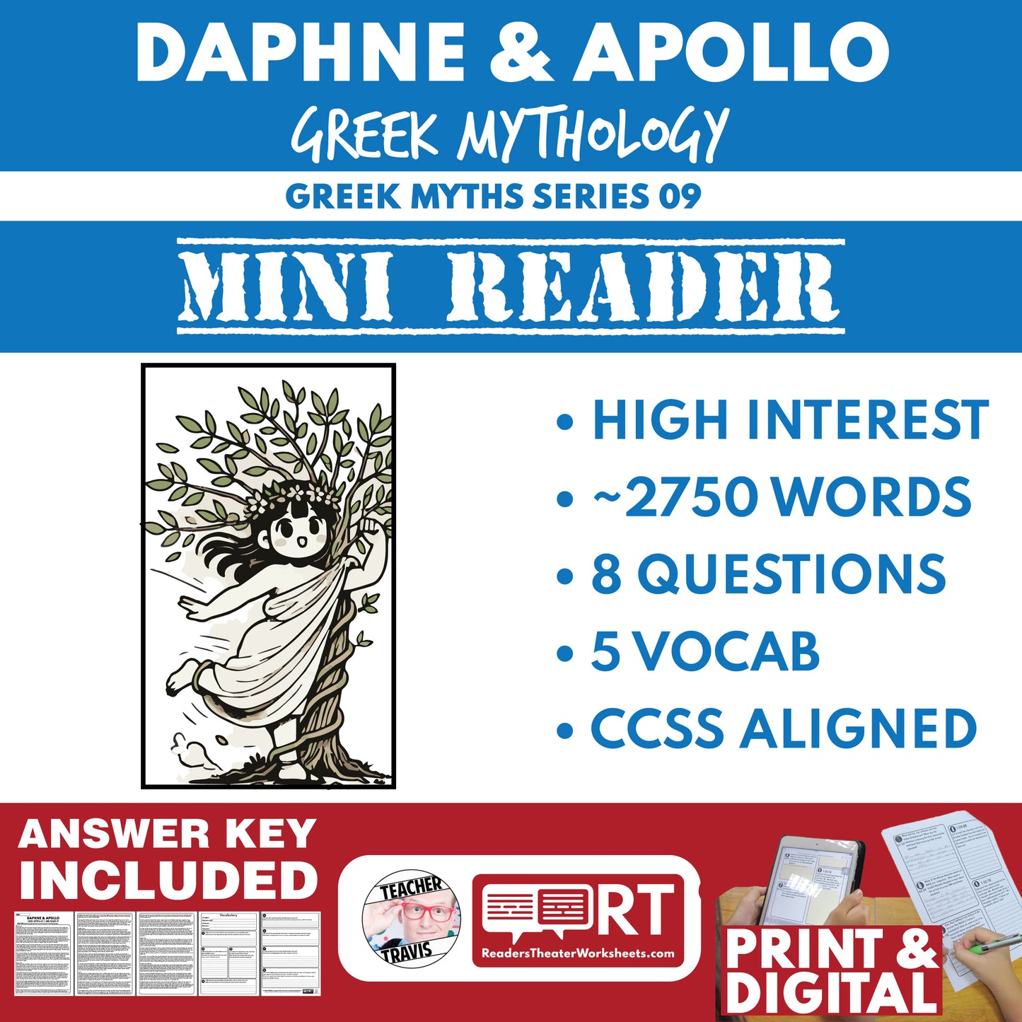 Daphne and Apollo — Greek Mythology Mini Reader #09 | Grades 6–12