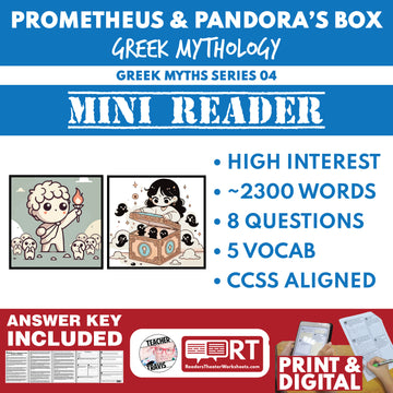 Prometheus and Pandora's Box — Greek Mythology Mini Reader #04 | Grades 6–12