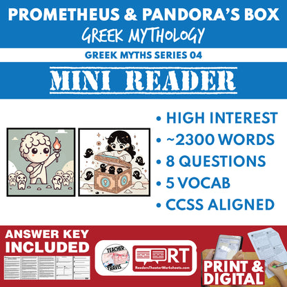 Prometheus and Pandora's Box — Greek Mythology Mini Reader #04 | Grades 6–12