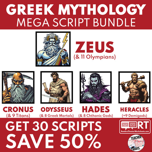 Mega Greek Mythology Bundle | Reader's Theater Scripts (30) - ["Bundle","Greek Mythology"]