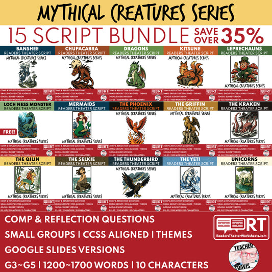 Mythical Creatures Readers Theater Script Bundle (15) | SAVE 35% - ["Bundle","Grades 3-5","Mythical Creatures"]