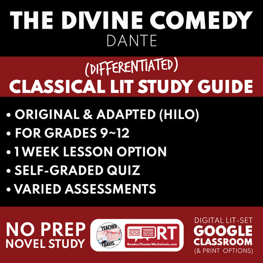The Divine Comedy by Dante Alighieri Differentiated Classical Lit Study Guide for Grades 9 to 12 cover image