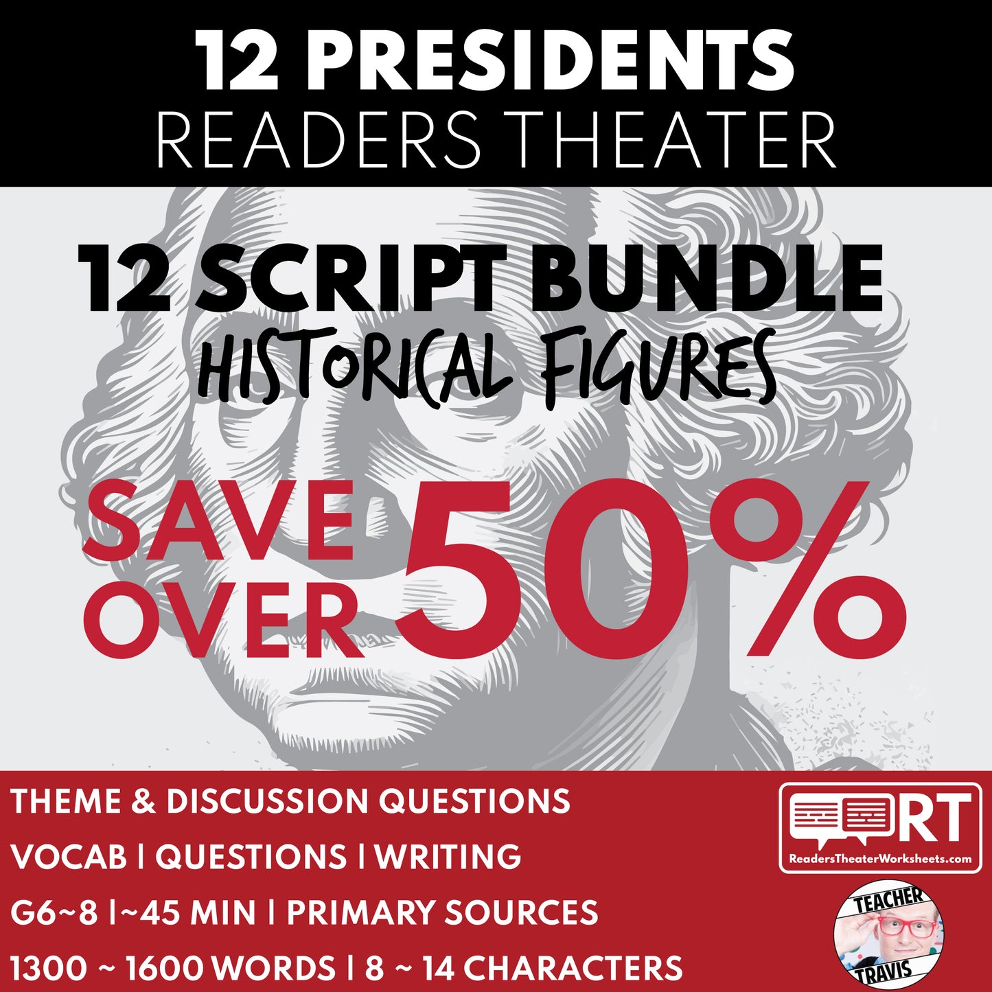 U.S. Presidents Reader's Theater Scripts Bundle (12) | SAVE 50%