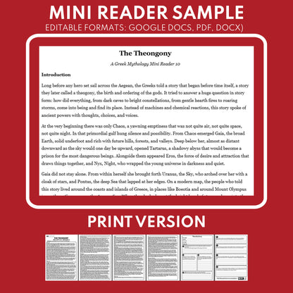 The Theogony — Greek Mythology Mini Reader #10 | Grades 6–12