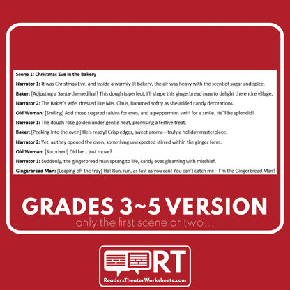 The Gingerbread Man - A Christmas Chase | Christmas Reader's Theater Script - ["Christmas (G3-5)","Grades 3-5"]