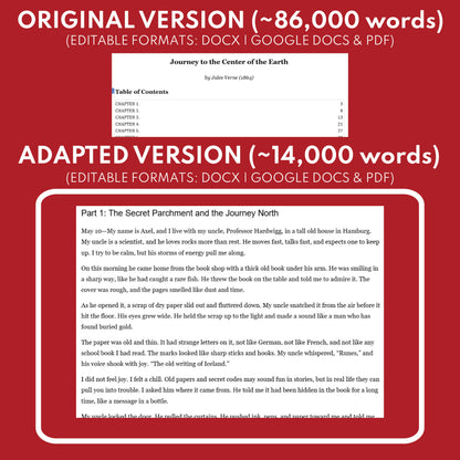 Journey to the Center of the Earth by Jules Verne Differentiated Study Guide Lit Set for Grades 3 to 5