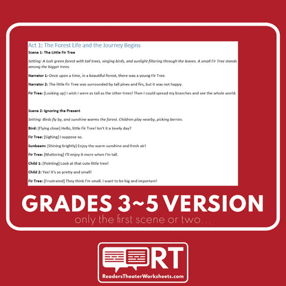 The Fir Tree | Christmas Reader's Theater Script - ["Christmas Differentiated","Differentiated","Grades 3-5","Grades 6-8","Grades 9-12","Hans Christian Andersen"]