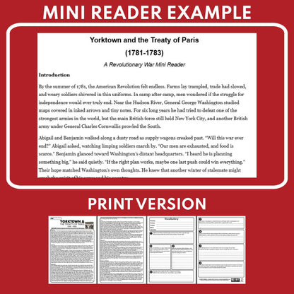 Yorktown and the Treaty of Paris U.S. History Mini Reader Lesson for Grade 5-8