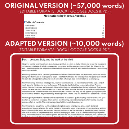 Meditations by Marcus Aurelius Differentiated Classical Lit Study Guide for Grades 9 to 12