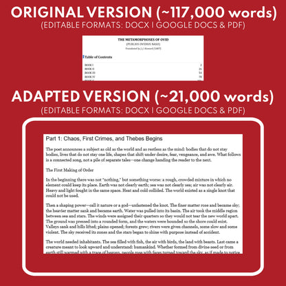 Metamorphoses by Ovid Differentiated Classical Lit Study Guide for Grades 9 to 12