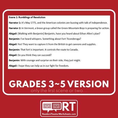 Green Mountain Boys and Bunker Hill | U.S. History Readers Theater Script - ["Differentiated","Grades 3-5","Grades 6-8","U.S. History - Revolutionary War"]
