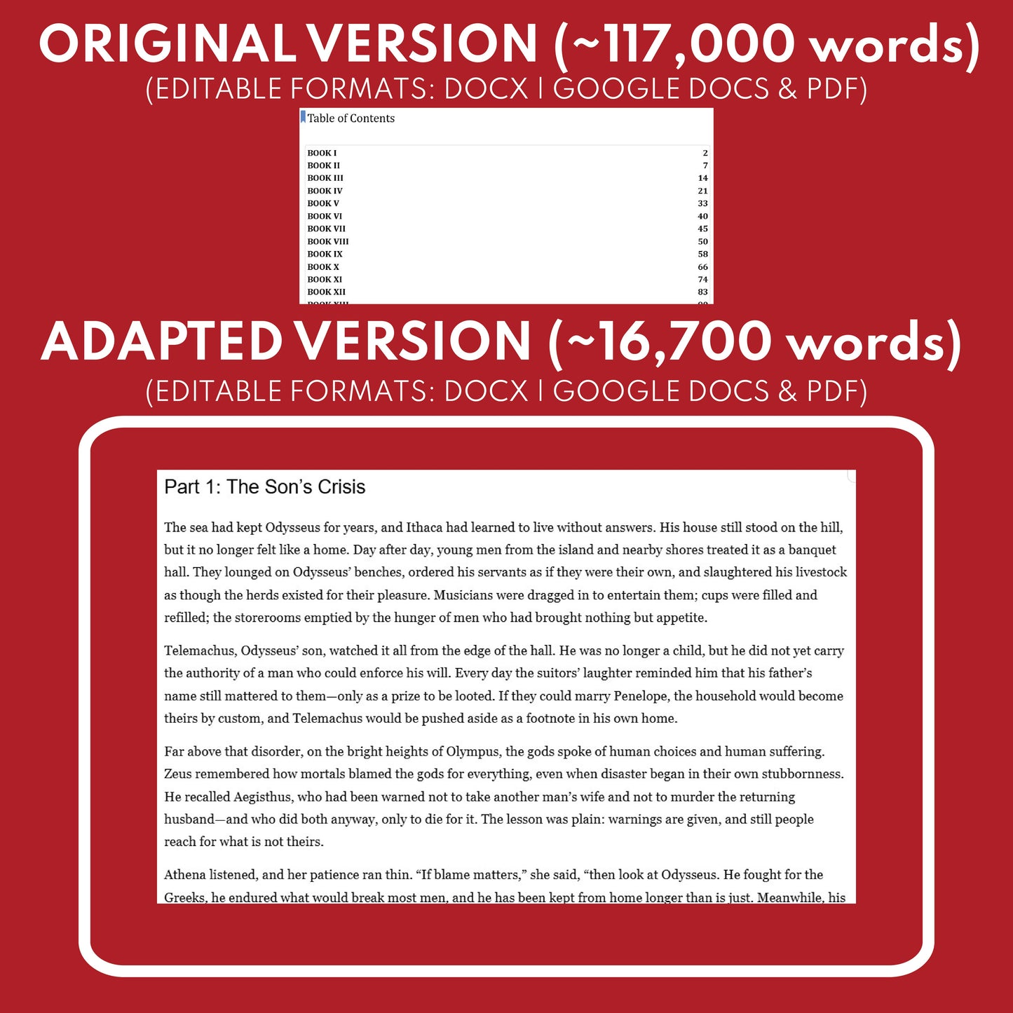 The Odyssey by Homer Differentiated Classical Lit Study Guide for Grades 9 to 12