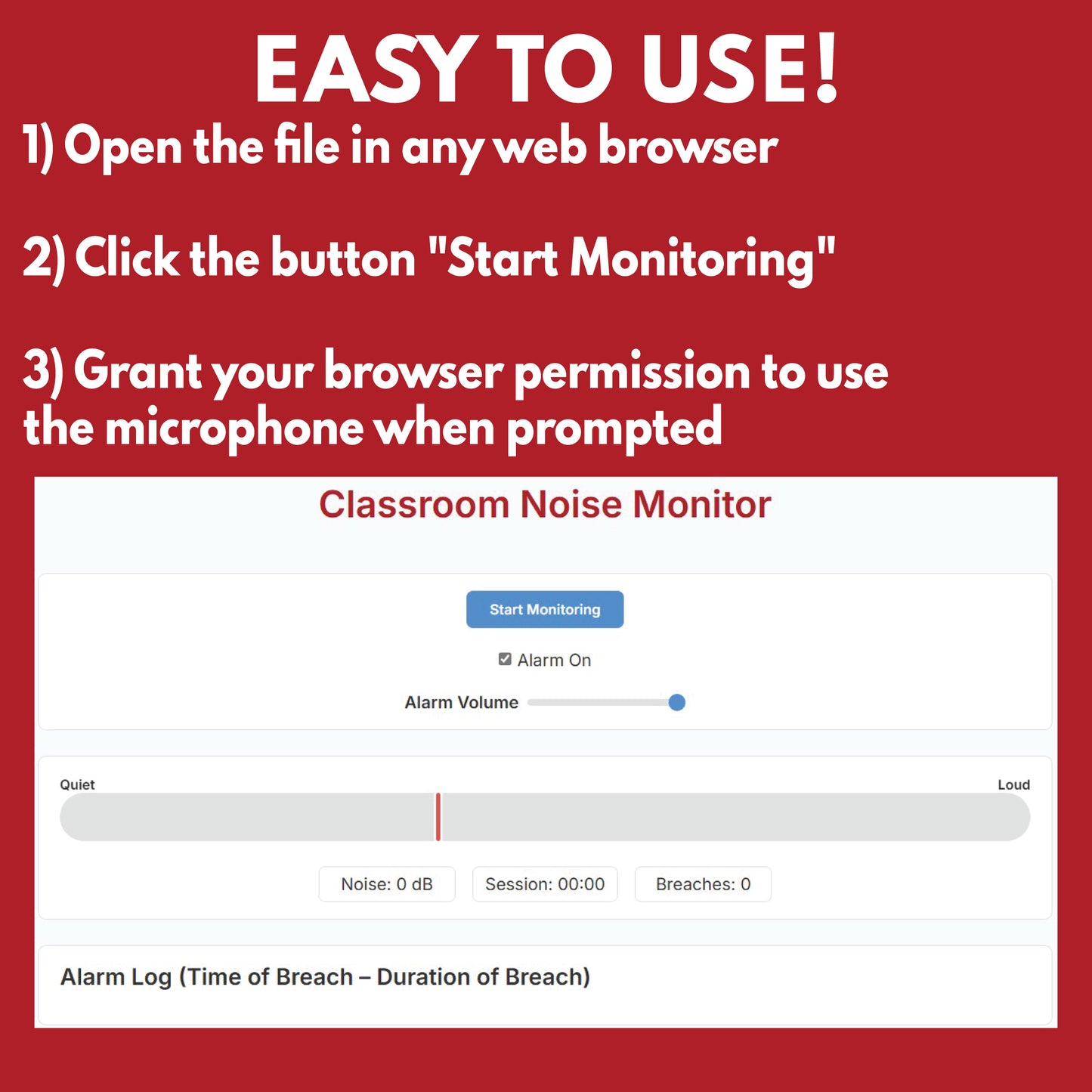 Classroom Noise Monitor Meter for Teachers - Student Management Tool - []