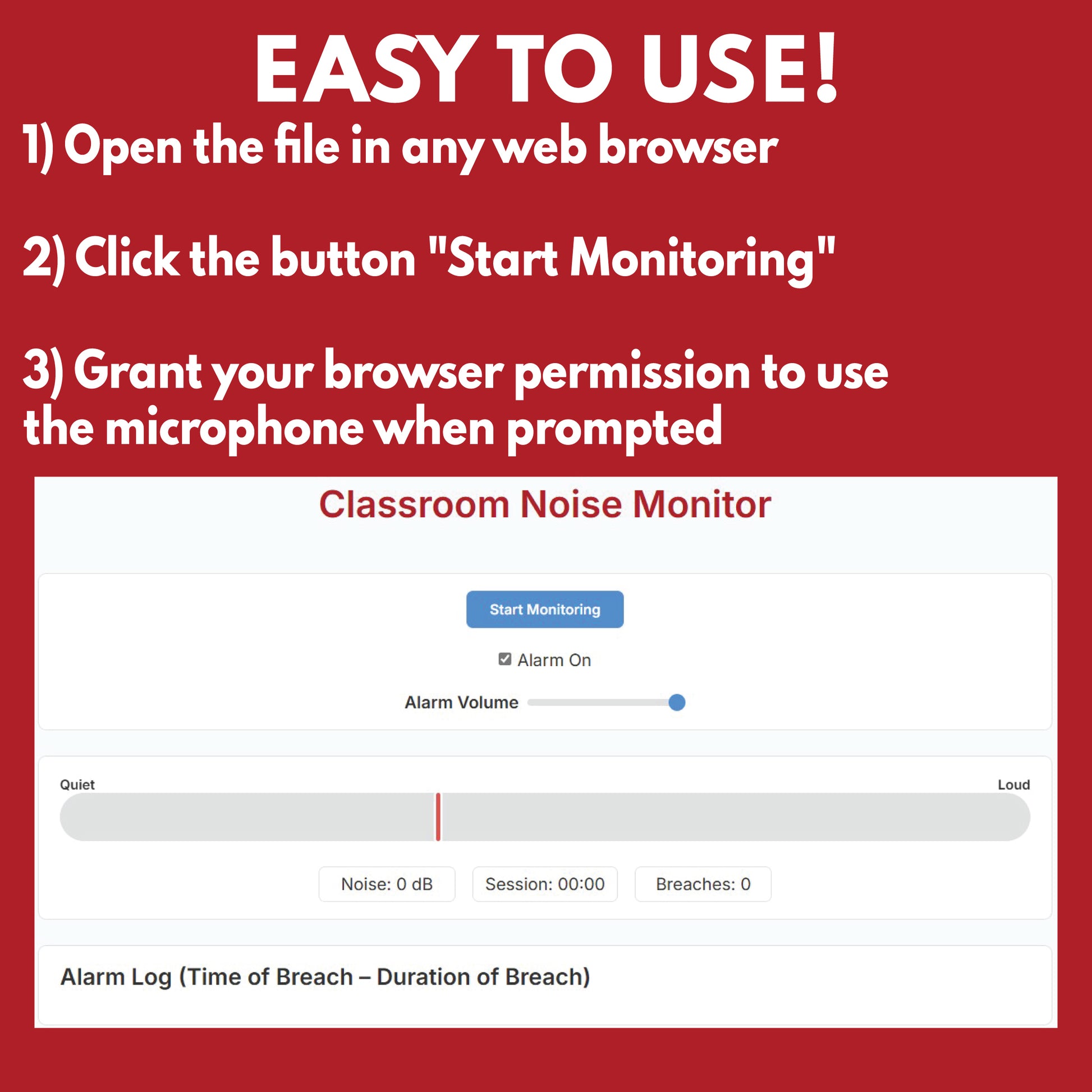 Classroom Noise Monitor Meter for Teachers - Student Management Tool - []