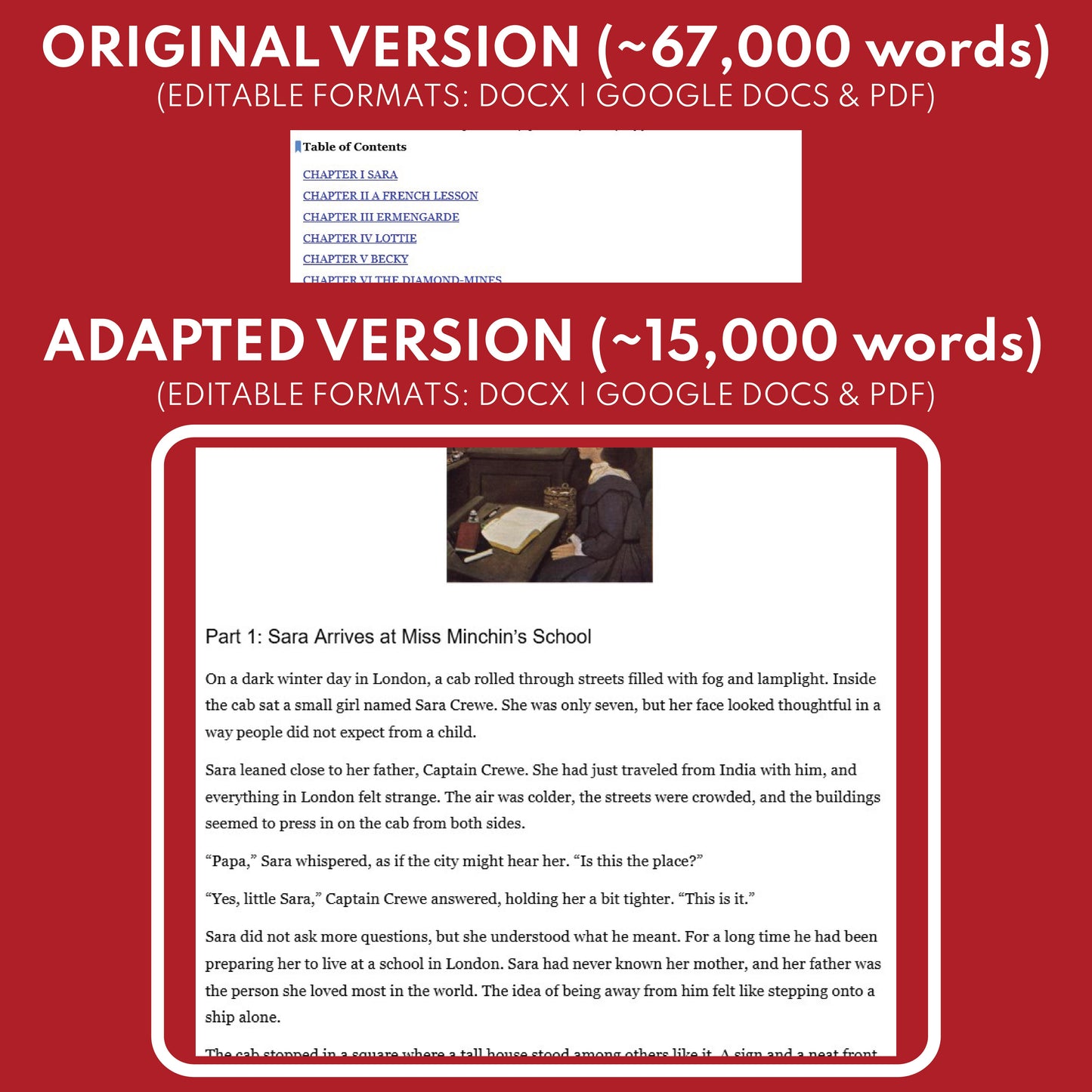 A Little Princess Differentiated Novel Study | Burnett | Literature Set for Grades 3 to 5