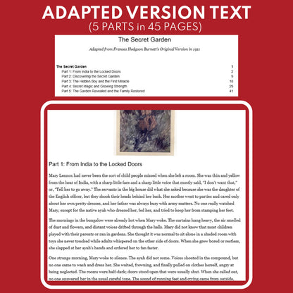 The Secret Garden | Full Week Lesson | Adapted Version | Burnett | No Prep