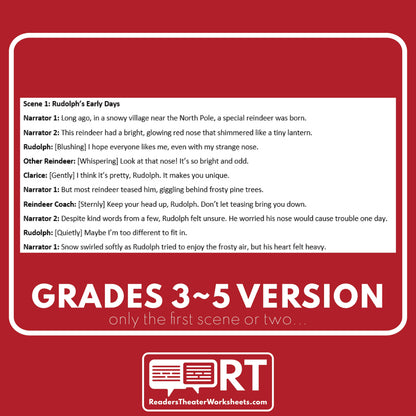 Rudolph the Red-Nosed Reindeer - The Misfit Hero | Christmas Reader's Theater Script - ["Christmas (G3-5)","Grades 3-5"]
