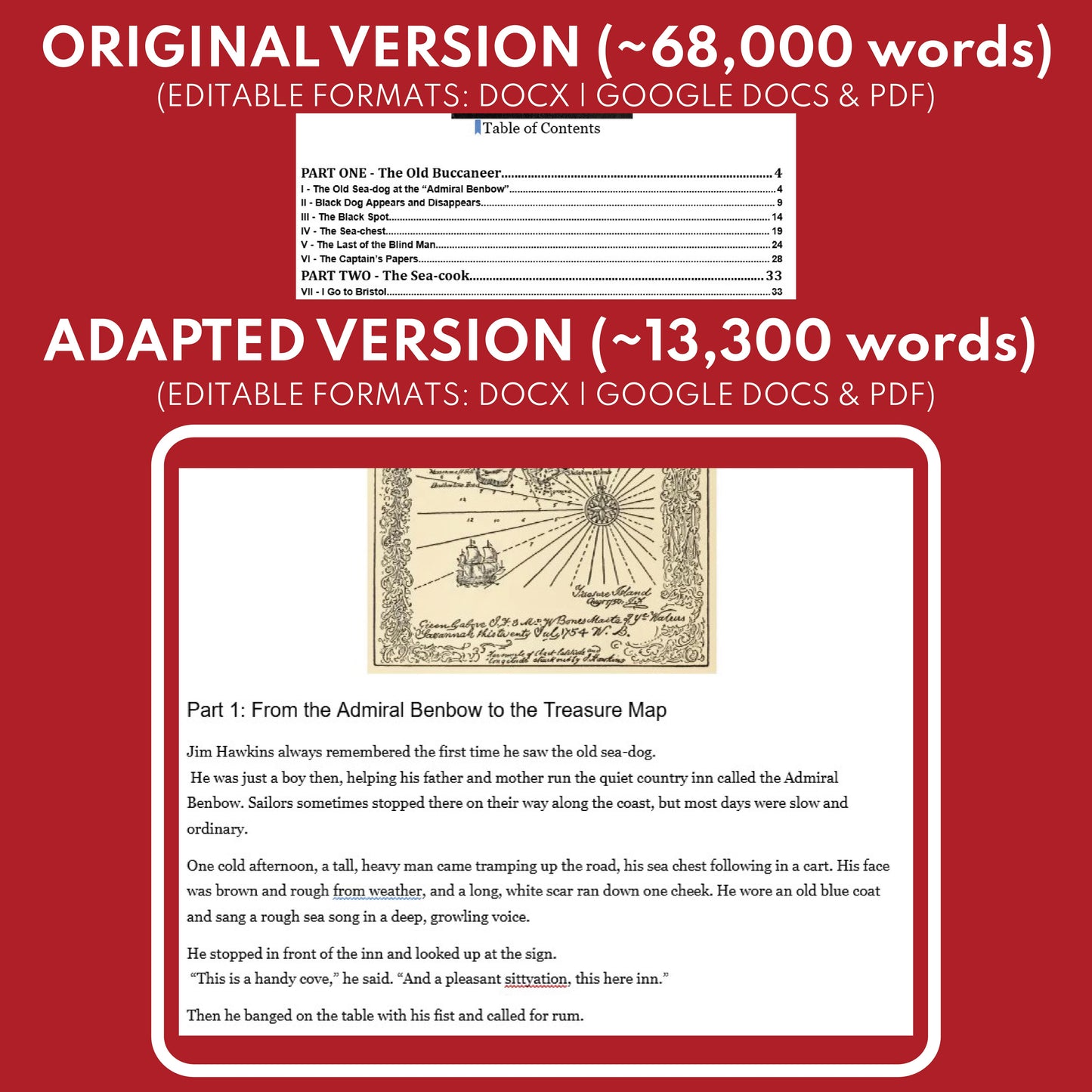 Treasure Island Differentiated Novel Study | Stevenson | Literature Set for Grades 3 to 5