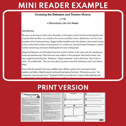 Crossing the Delaware and the Trenton Victory U.S. History Mini Reader Lesson for Grade 5-8