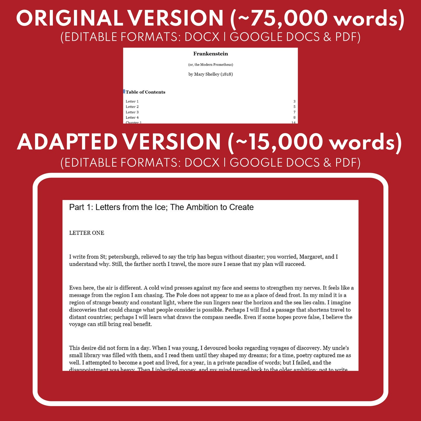 Frankenstein by Mary Shelley | Differentiated Classical Goth Lit Study Guide for Grades 9–12