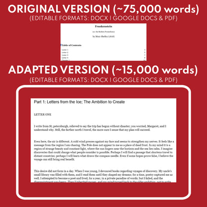 Frankenstein by Mary Shelley | Differentiated Classical Goth Lit Study Guide for Grades 9–12