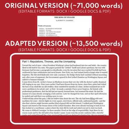 The King in Yellow by Robert W. Chambers | Differentiated Classical Goth Lit Study Guide for Grades 9–12