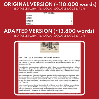 The Adventures of Huckleberry Finn Differentiated Novel Study | ELA Literature | Twain Lit Set for High School