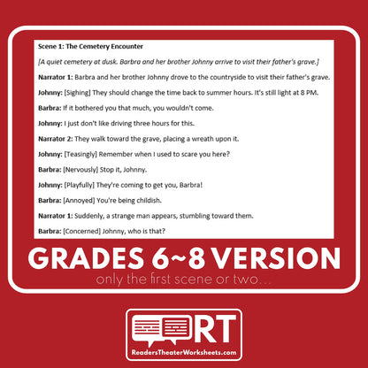 Night of the Living Dead Reader's Theater Script - ["Differentiated","Grades 6-8","Grades 9-12","Halloween Script"]