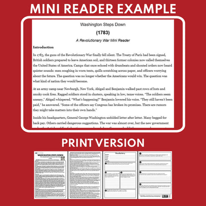 Washington Steps Down U.S. History Mini Reader Lesson for Grade 5-8