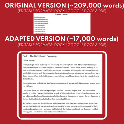 Moby-Dick Differentiated Novel Study | ELA Literature | Melville Lit Set for High School