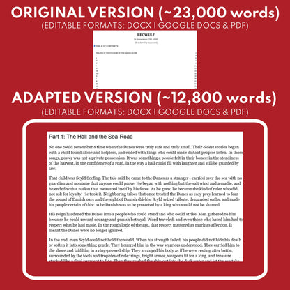 Beowulf by Anonymous Differentiated Classical Lit Study Guide for Grades 9 to 12