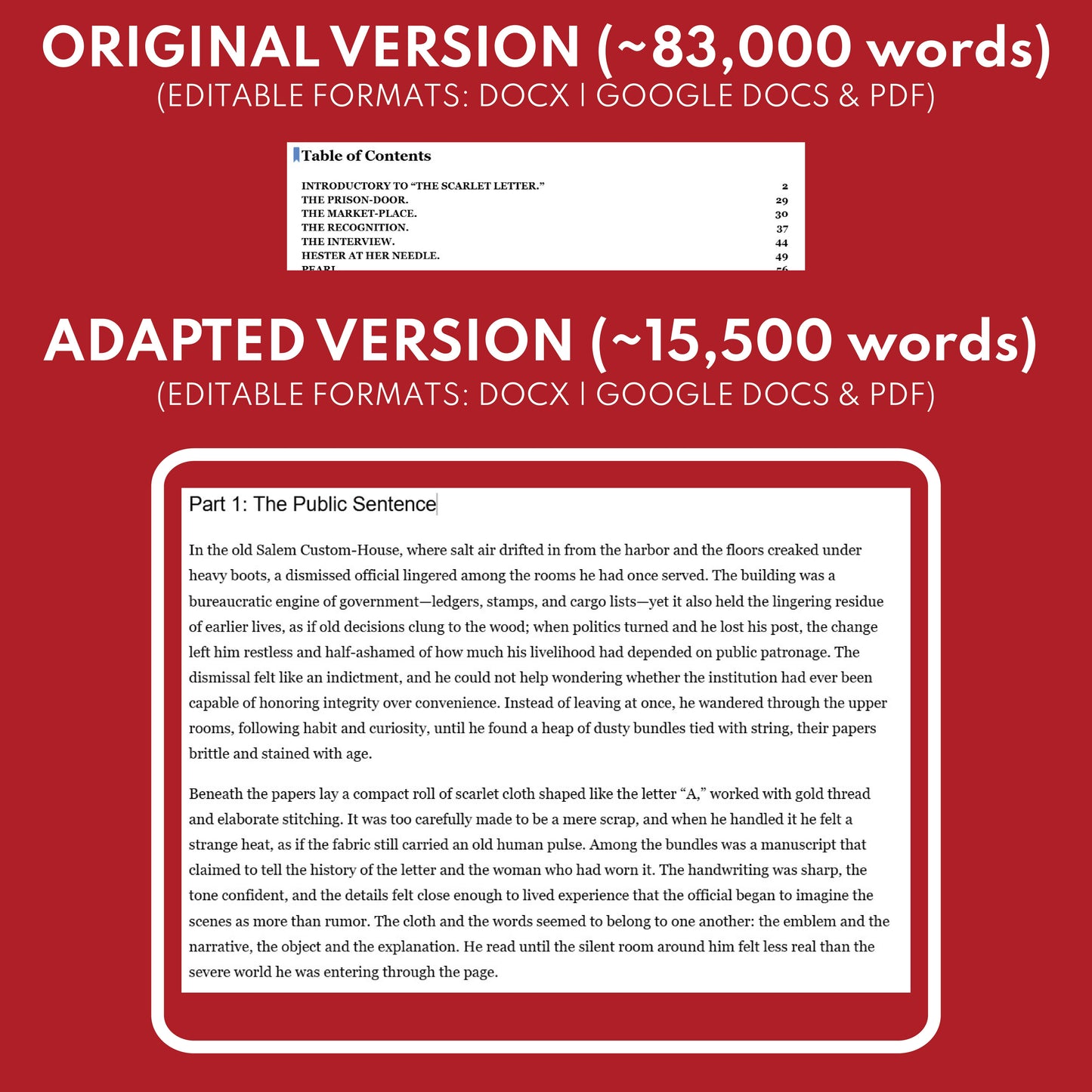 The Scarlet Letter Differentiated Novel Study | ELA Literature | Hawthorne Lit Set for High School