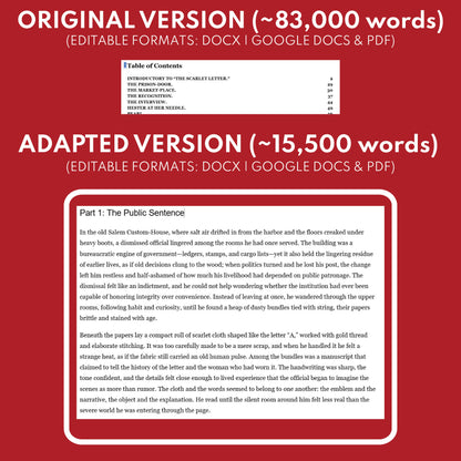 The Scarlet Letter Differentiated Novel Study | ELA Literature | Hawthorne Lit Set for High School